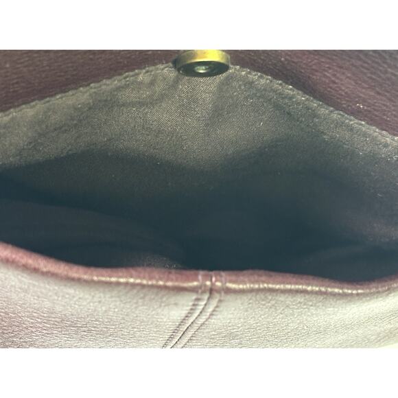 Etienne Aigner Pebbled Leather Shoulder Bag Maroon Double Strap Zip - Picture 10 of 16